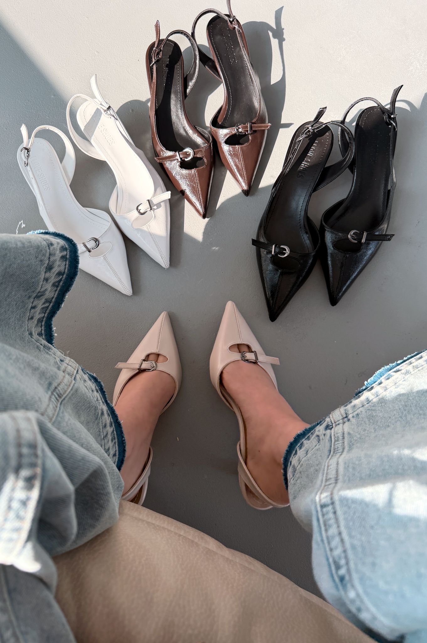 Norin White Crinkled Faux Leather Women's Stilettos
