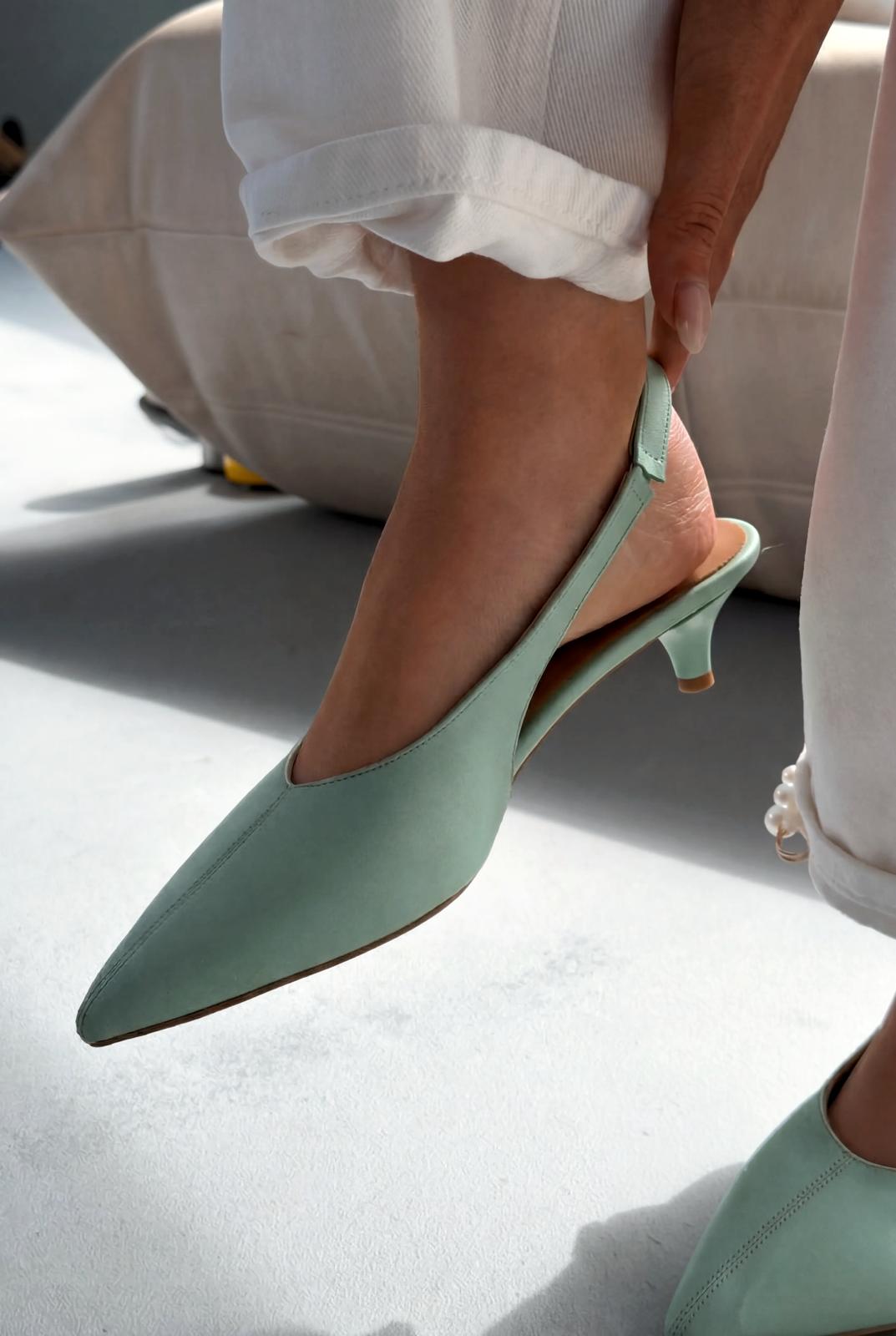 Selor Green Faux Leather Women's Stilettos
