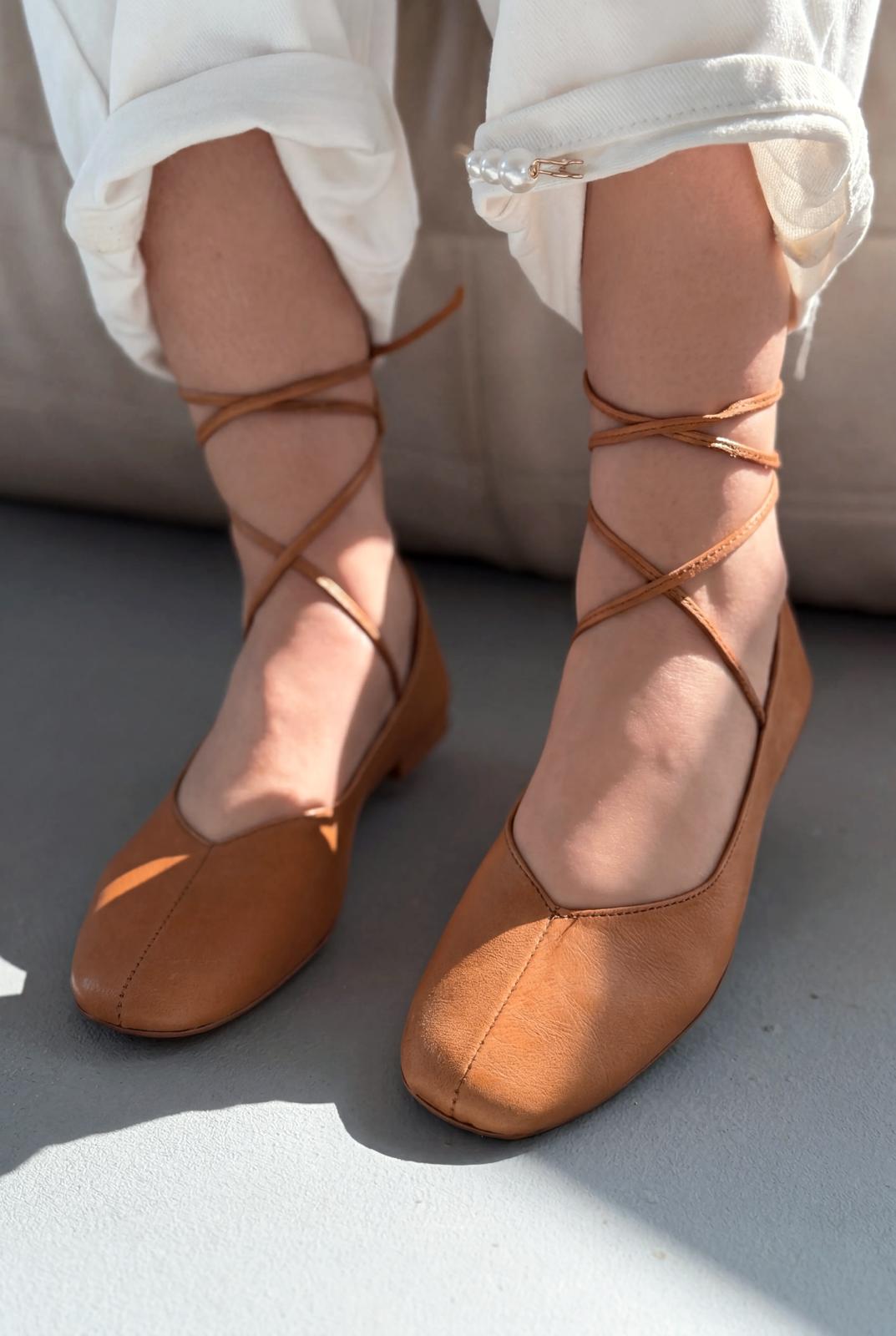 Morven Genuine Leather Tan Women's Flats