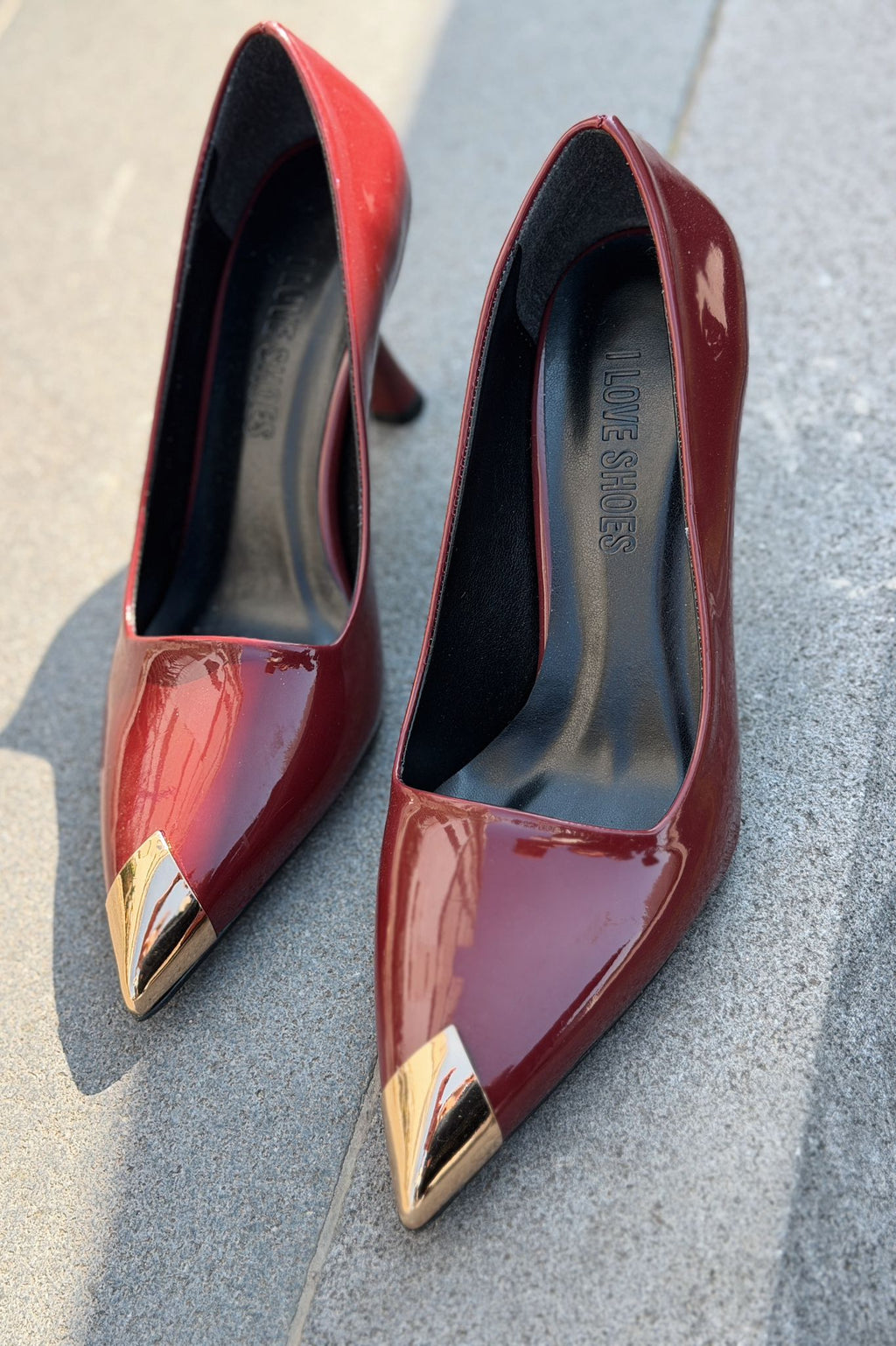 Noctra Bordeaux Patent Faux Leather Women's Stilettos
