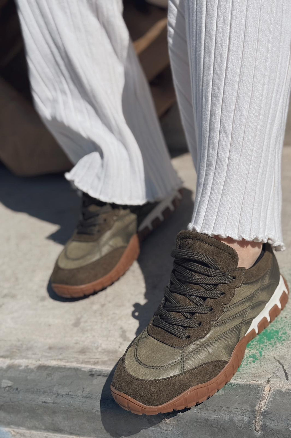 Romine Khaki Parachute Fabric Women's Sneakers