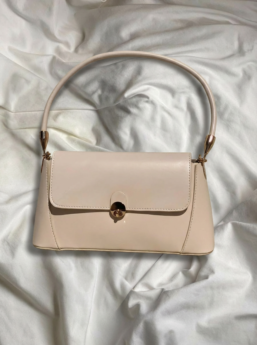 Bellot Beige Faux Leather Women's Shoulder Bag