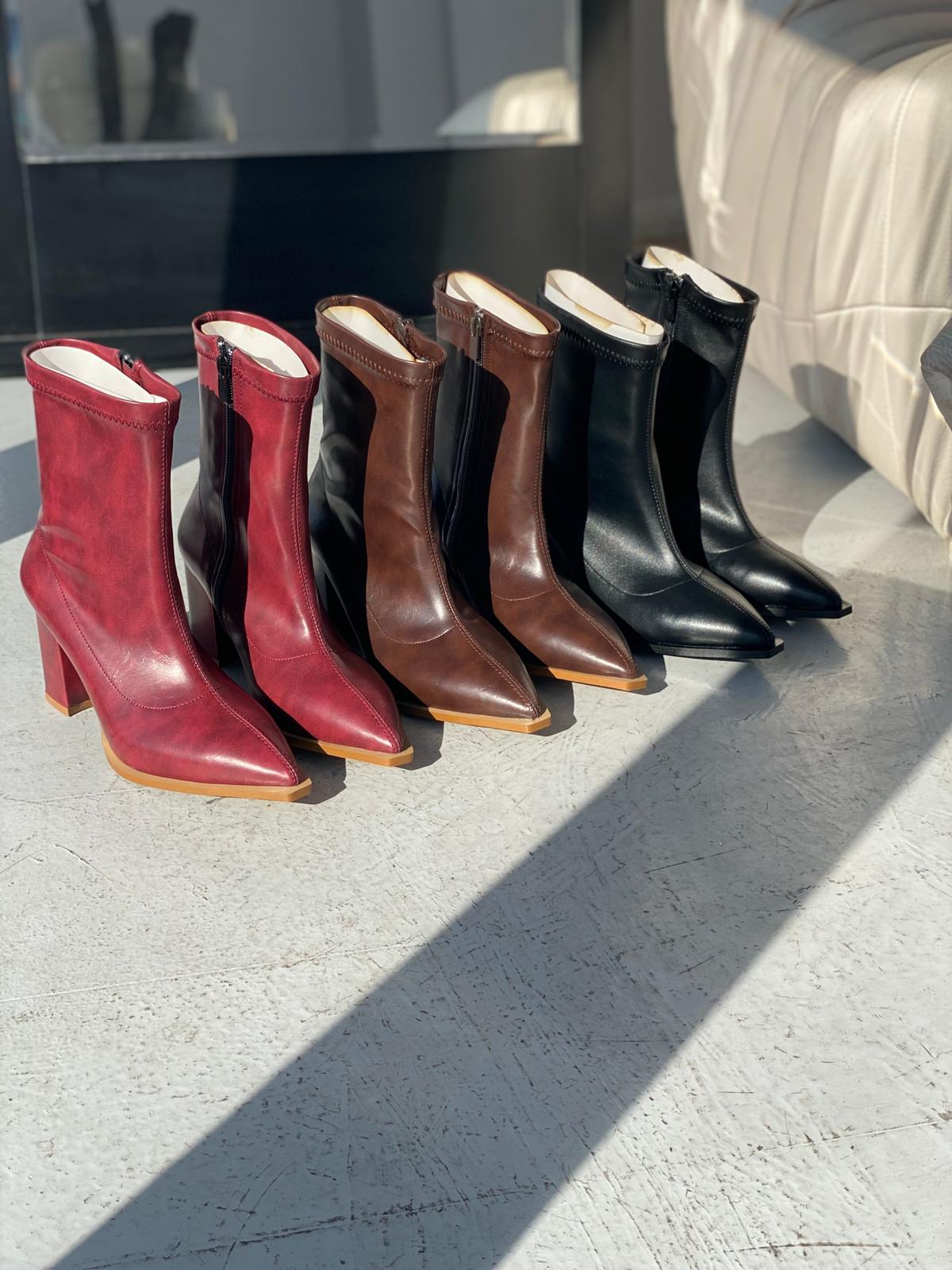 Selvora Bordeaux Faux Leather Women's Boots