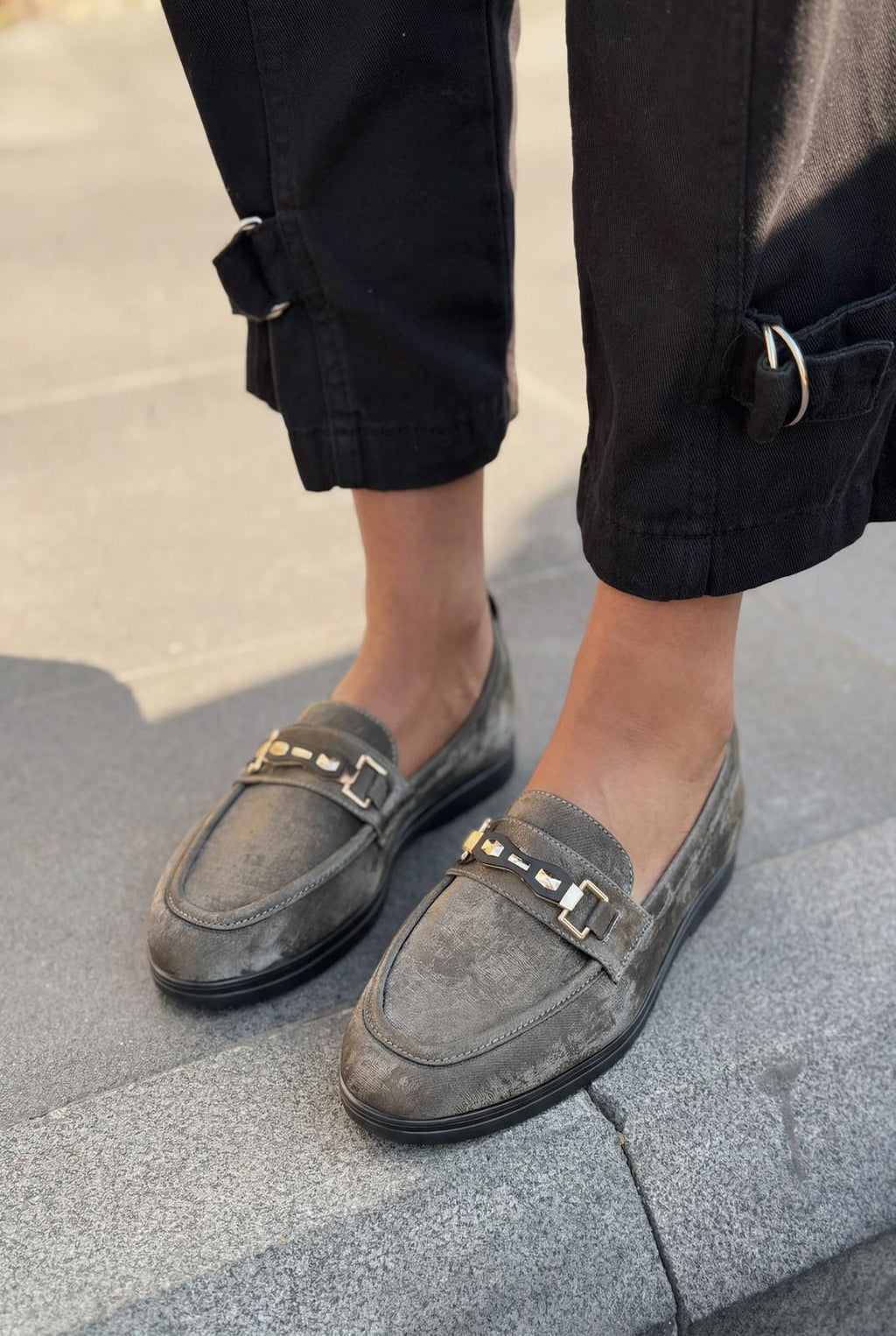 Toler Gray Satin Women's Loafers