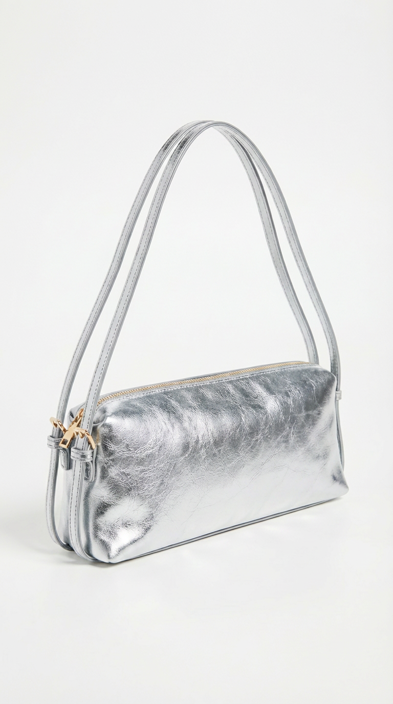 Selvelin Women's Shoulder Bag Silver Patent Faux Leather