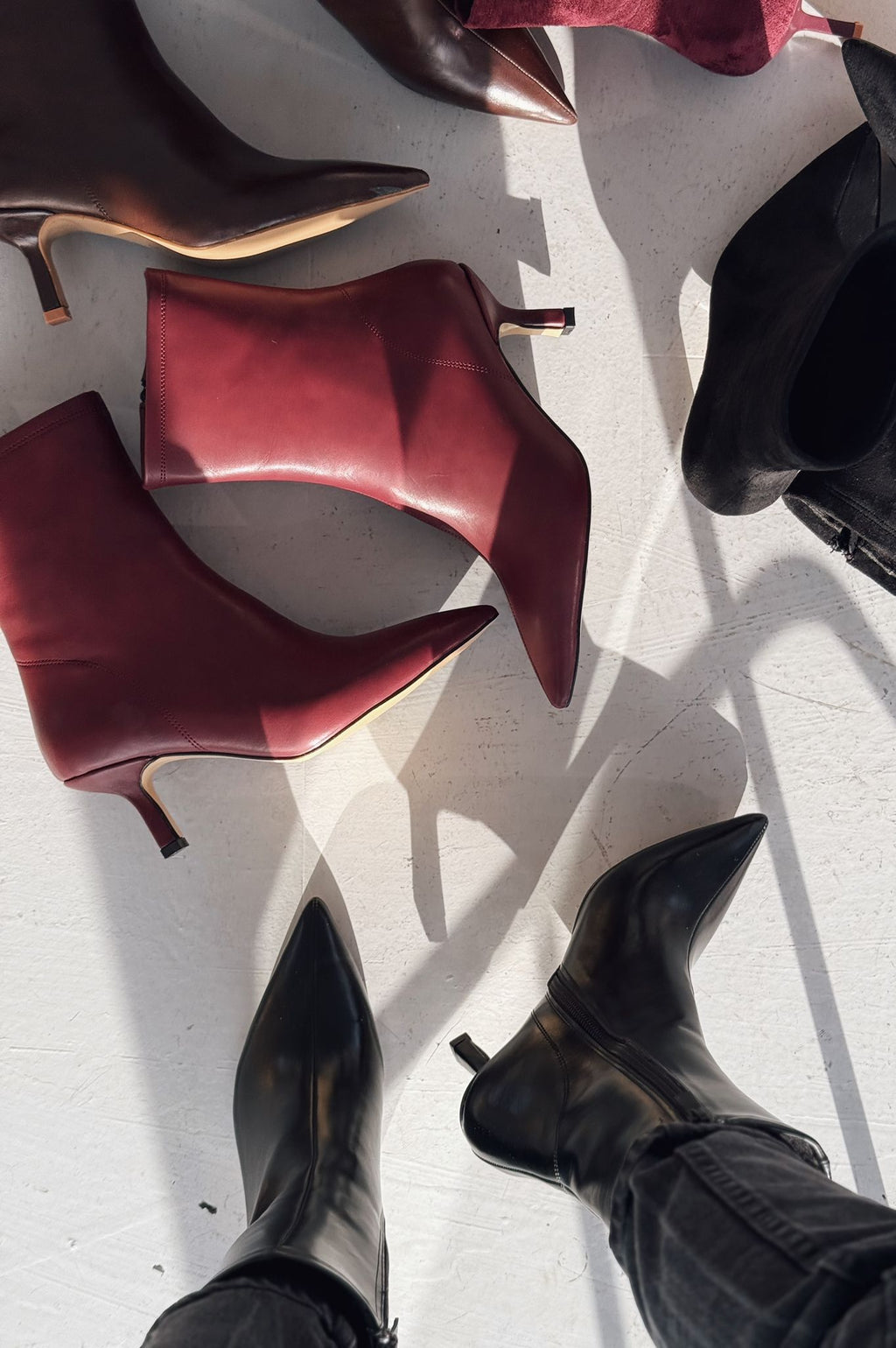 Orvex Bordeaux Suede Stiletto Heel Women's Boots