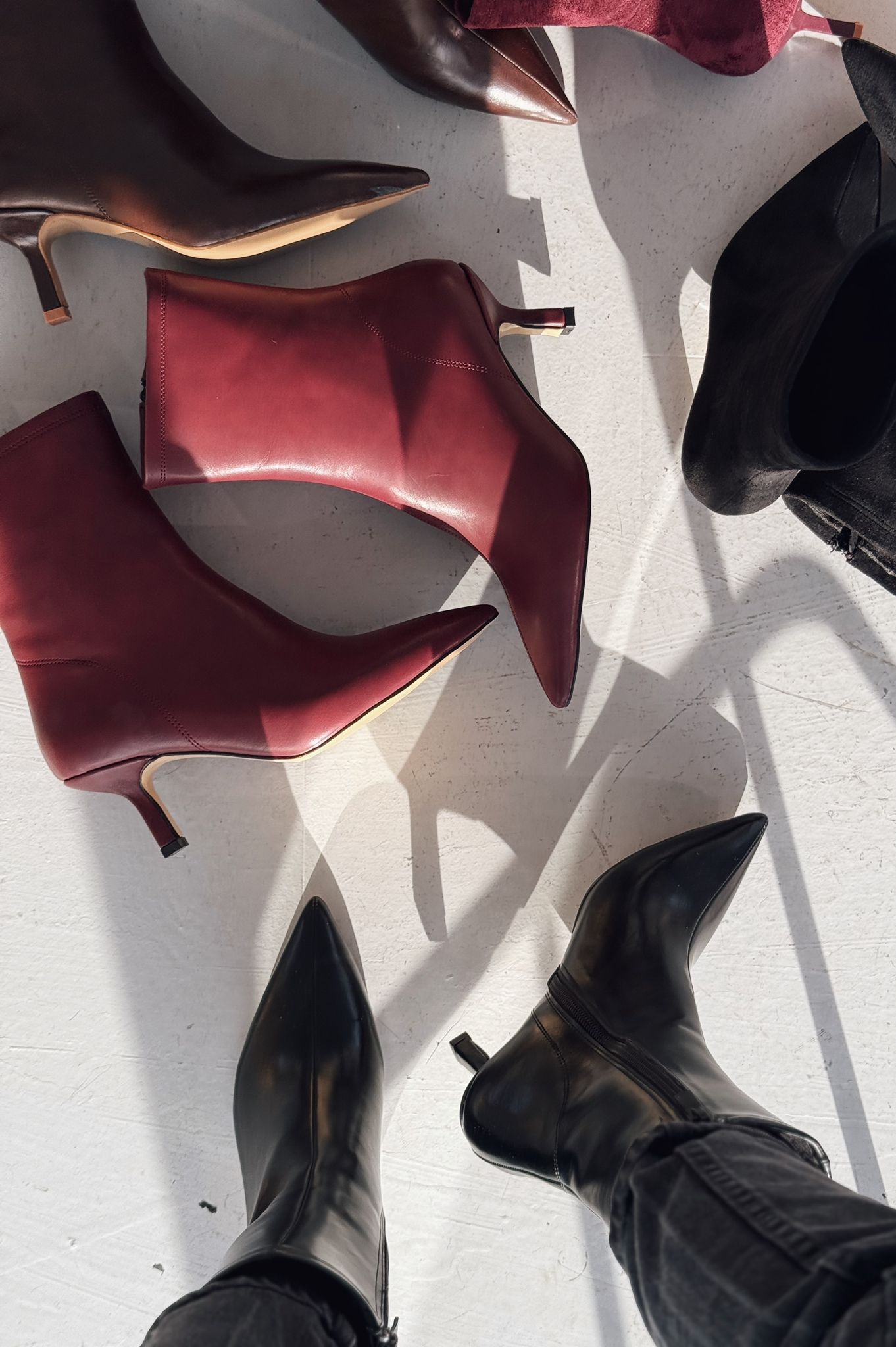 Orvex Bordeaux Suede Stiletto Heel Women's Boots
