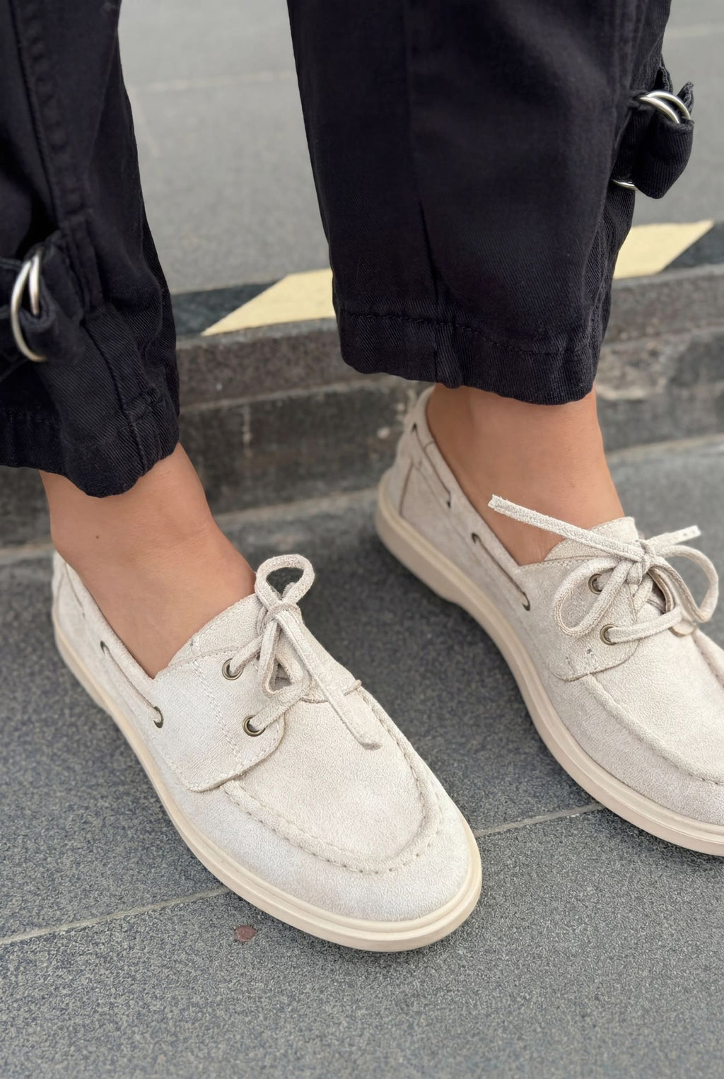 Morin Beige Suede Women's Oxford Shoes