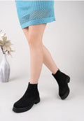 Sorvella Black Faux Leather Women's Boots