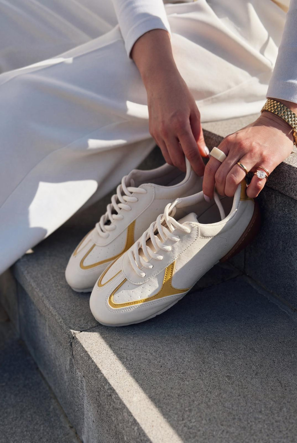 Rosven Yellow Faux Leather Women's Sneakers