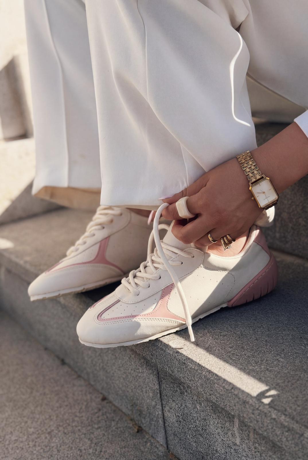 Rosven Pink Faux Leather Women's Sneakers