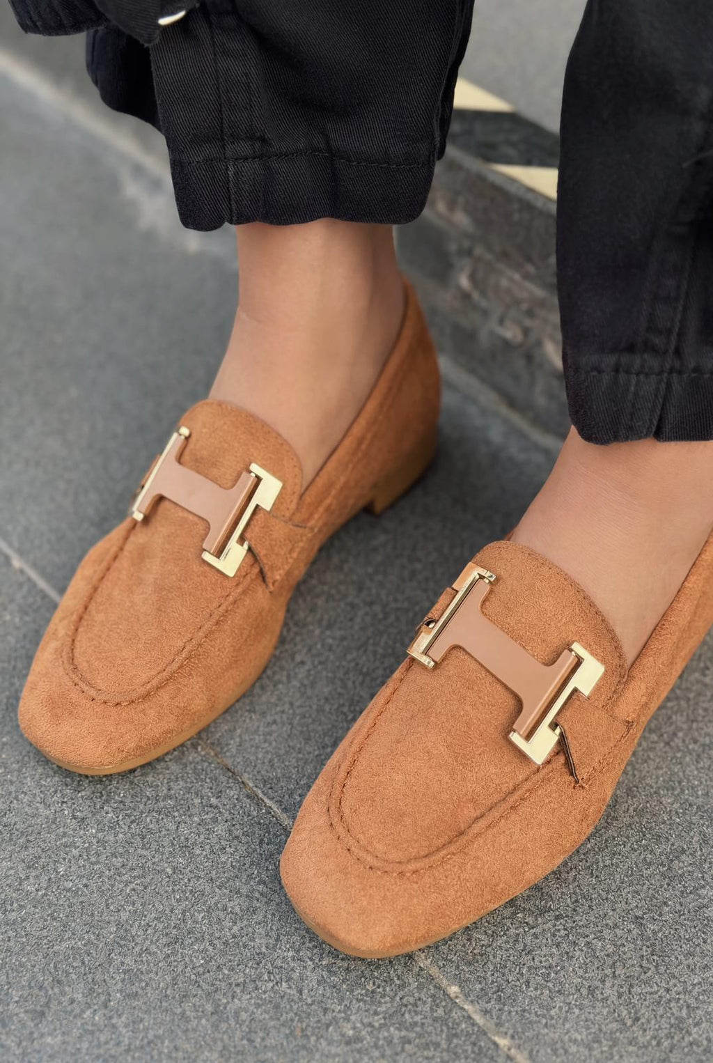 Elara Tan Suede Women's Loafers