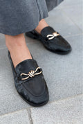 Kastora Black Satin Women's Loafers