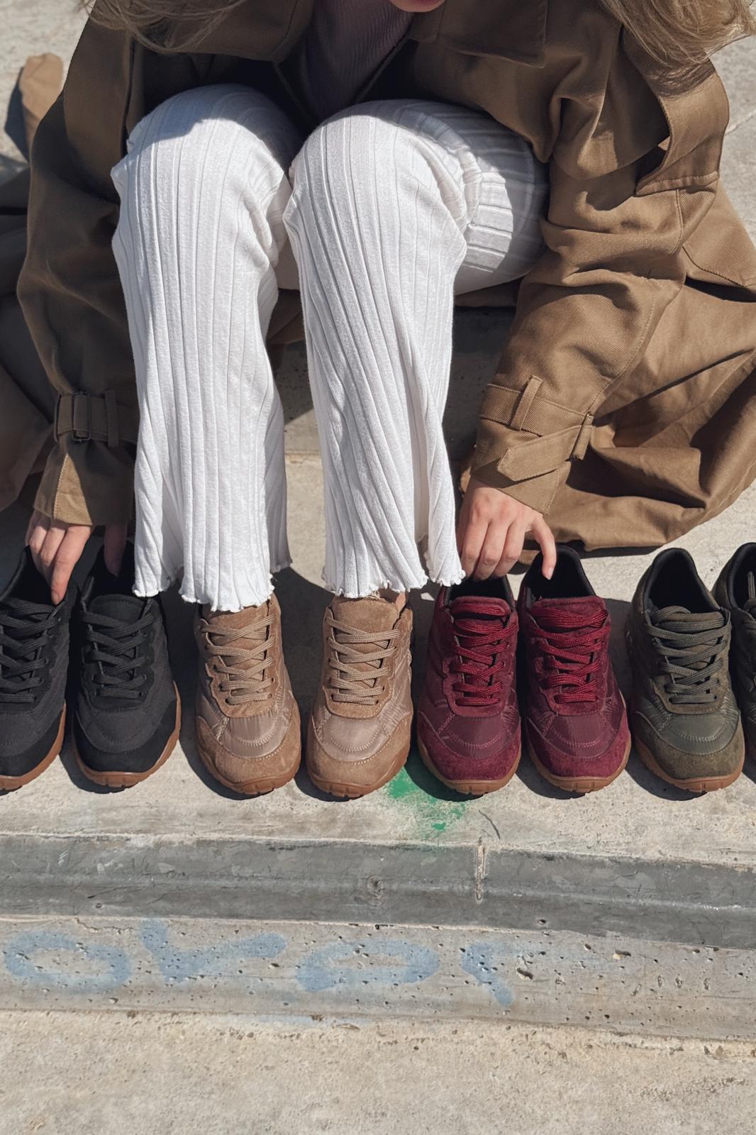 Romine Burgundy Parachute Fabric Women's Sneakers