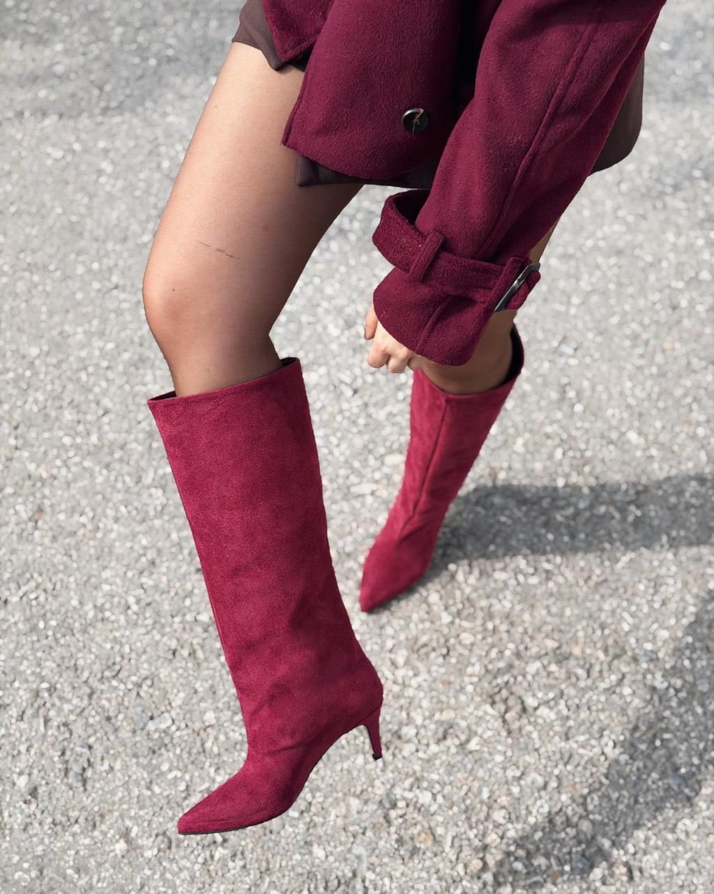 Gwen women's pumps boots Burgundy suede