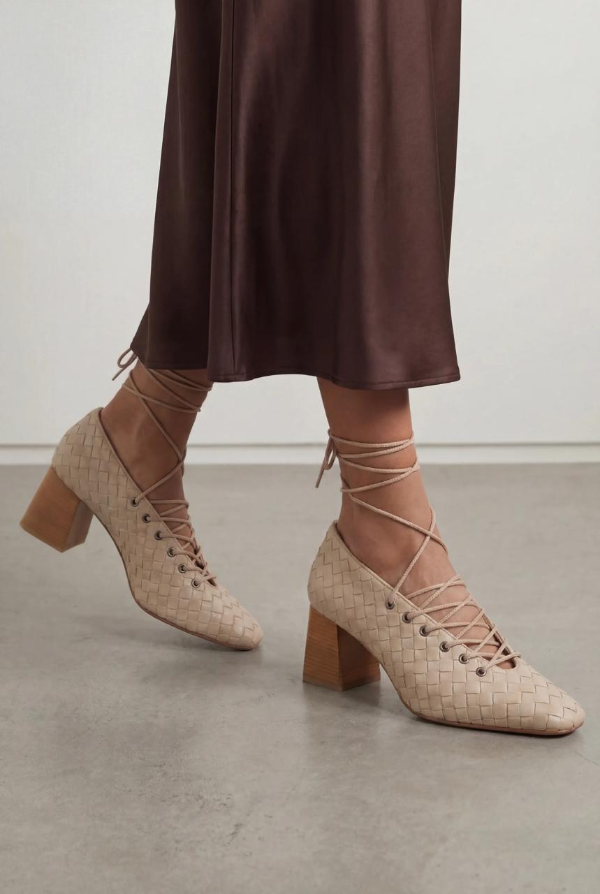Temora Beige Faux Leather Women's Pumps