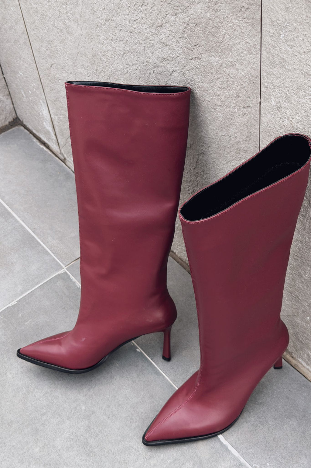 Aviren Women's Pumps Boots Burgundy Faux Leather