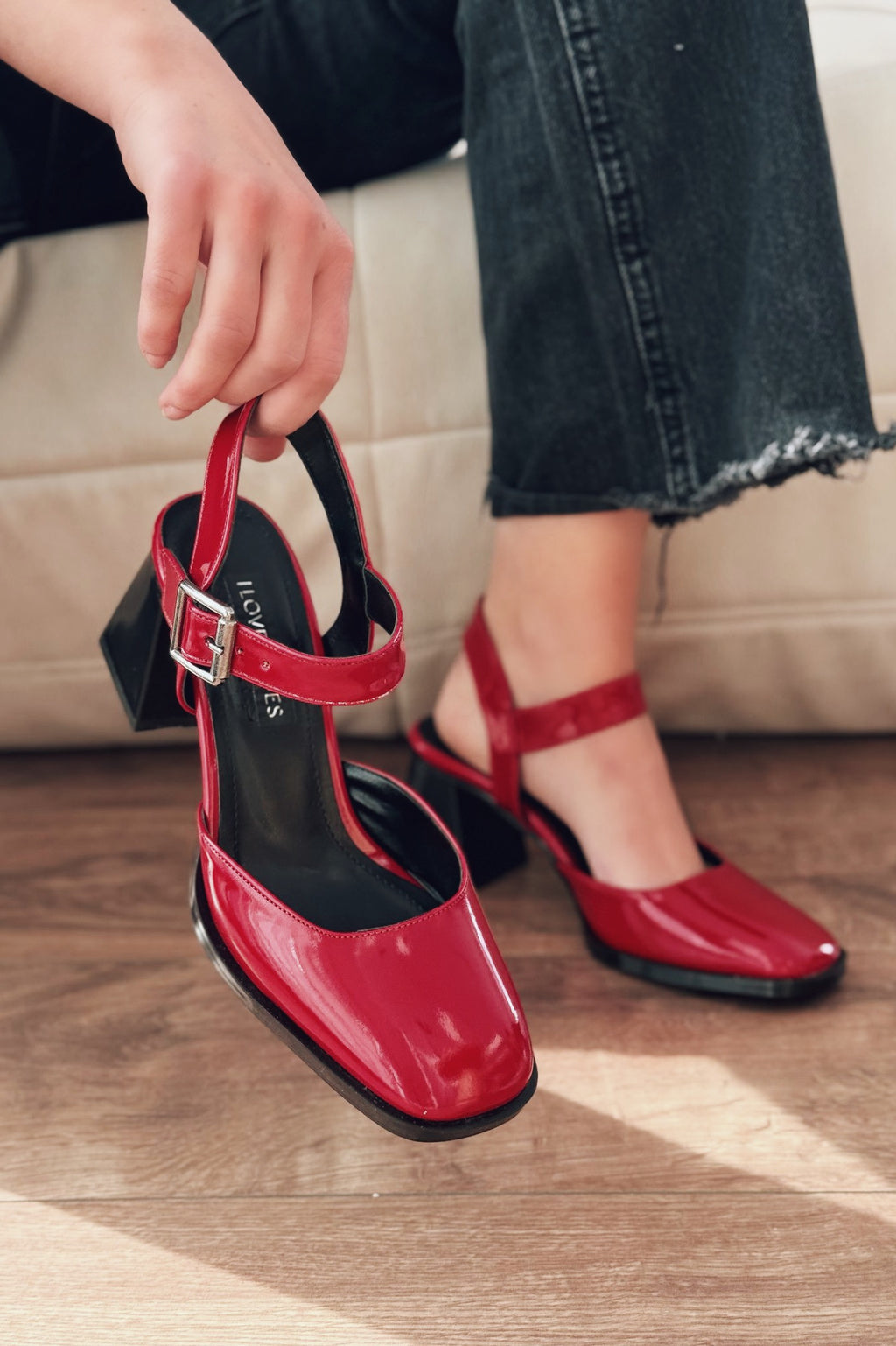 Melora Red Patent Faux Leather Women's Mary Jane