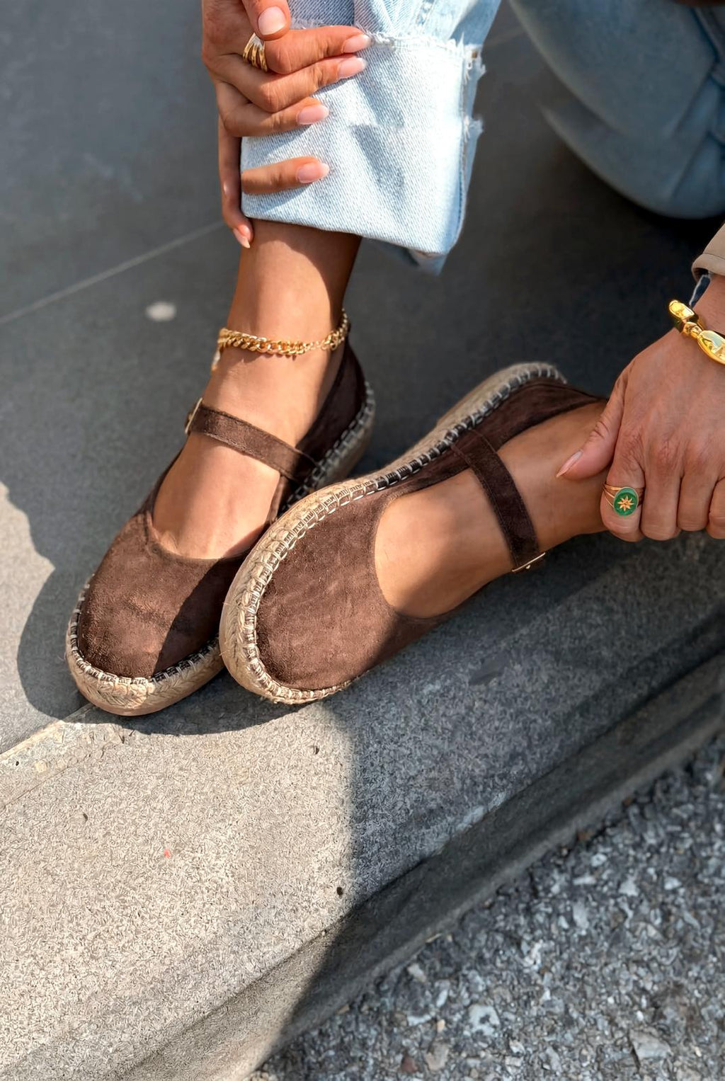 Marena Dark Brown Genuine Suede Women's Espadrille