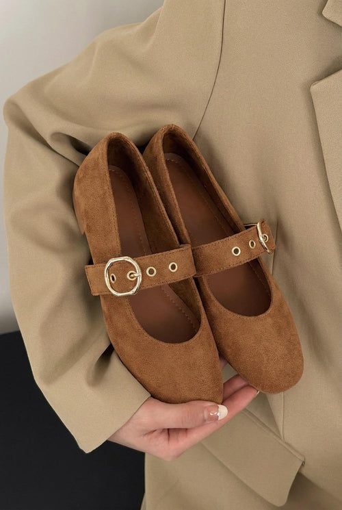 Dexor Taupe Suede Women's Flats