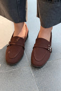 Torlax Dark Brown Satin Women's Loafers