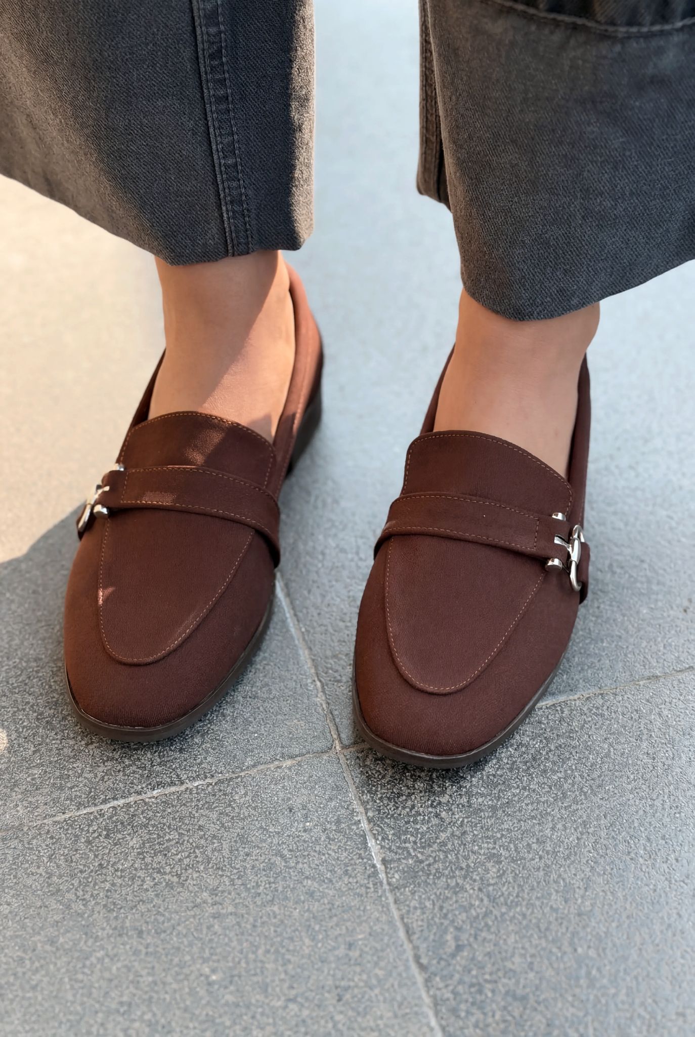 Torlax Dark Brown Satin Women's Loafers