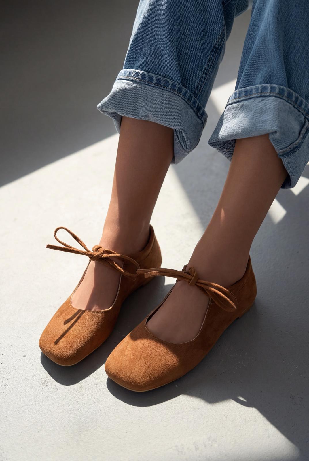 Belith Taupe Suede Women's Flats