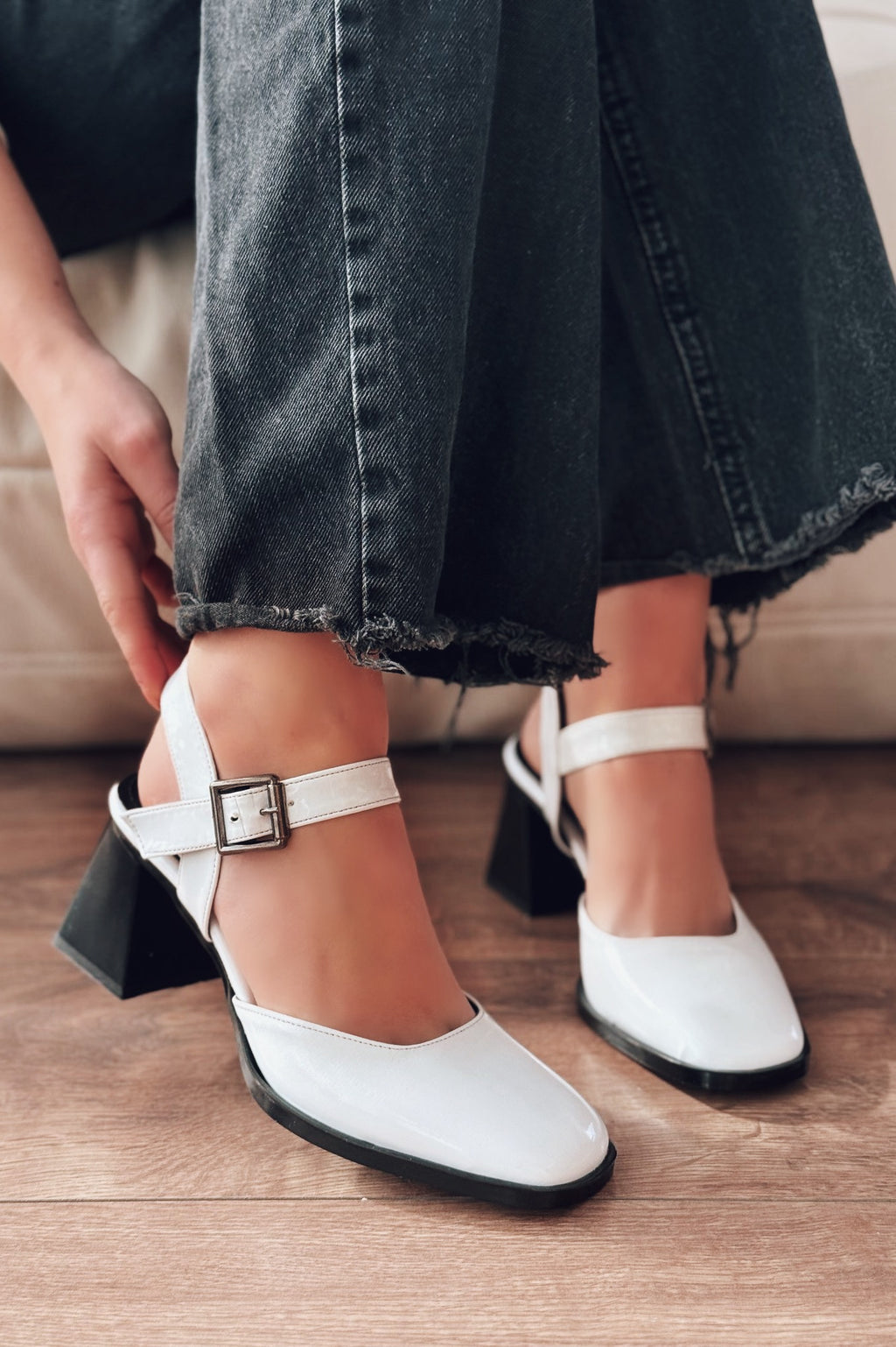 Melora White Patent Faux Leather Women's Mary Jane