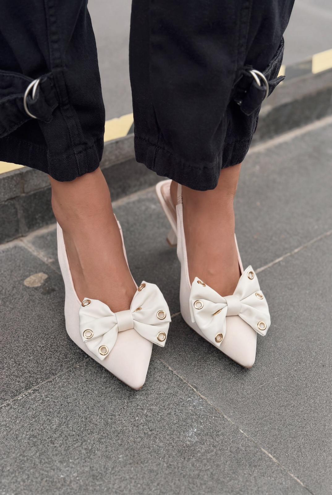 Delvonis Beige Satin Women's Stilettos