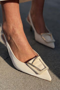 Talvine Beige Satin Women's Stilettos