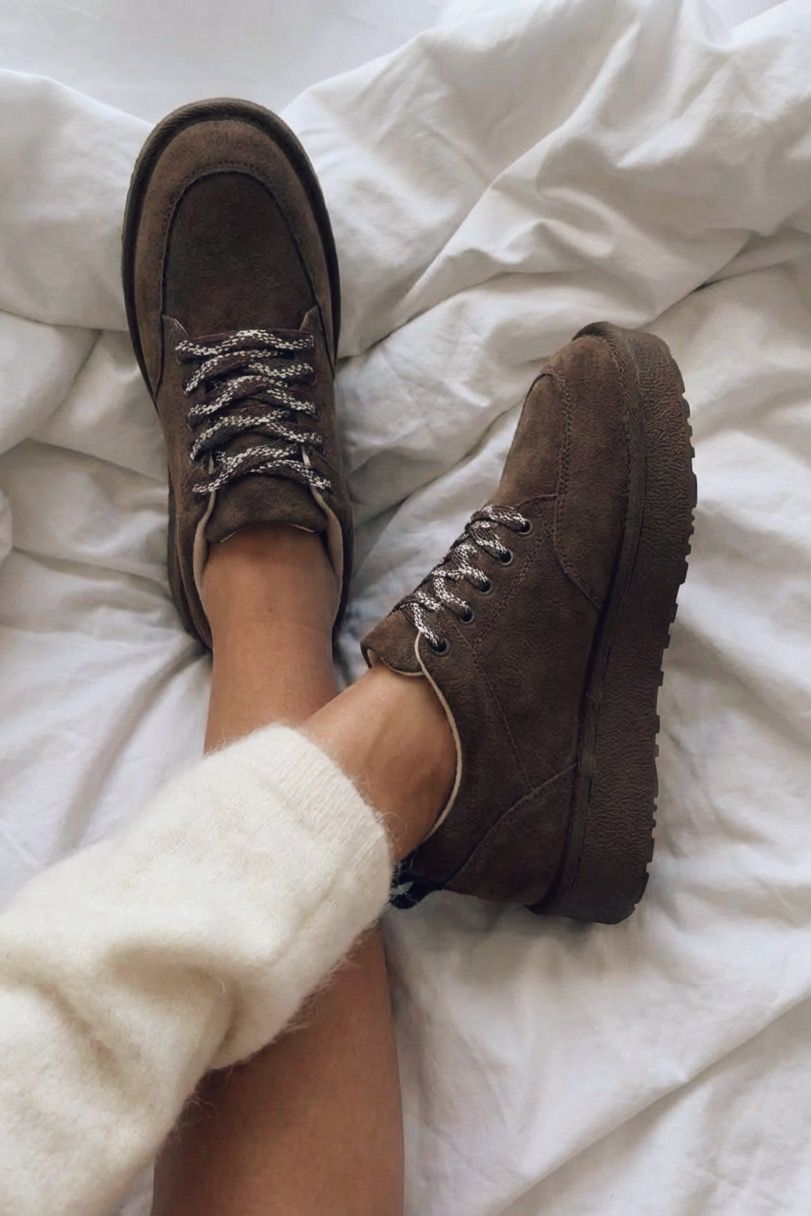Ruvo Dark Brown Suede Women's Sneakers