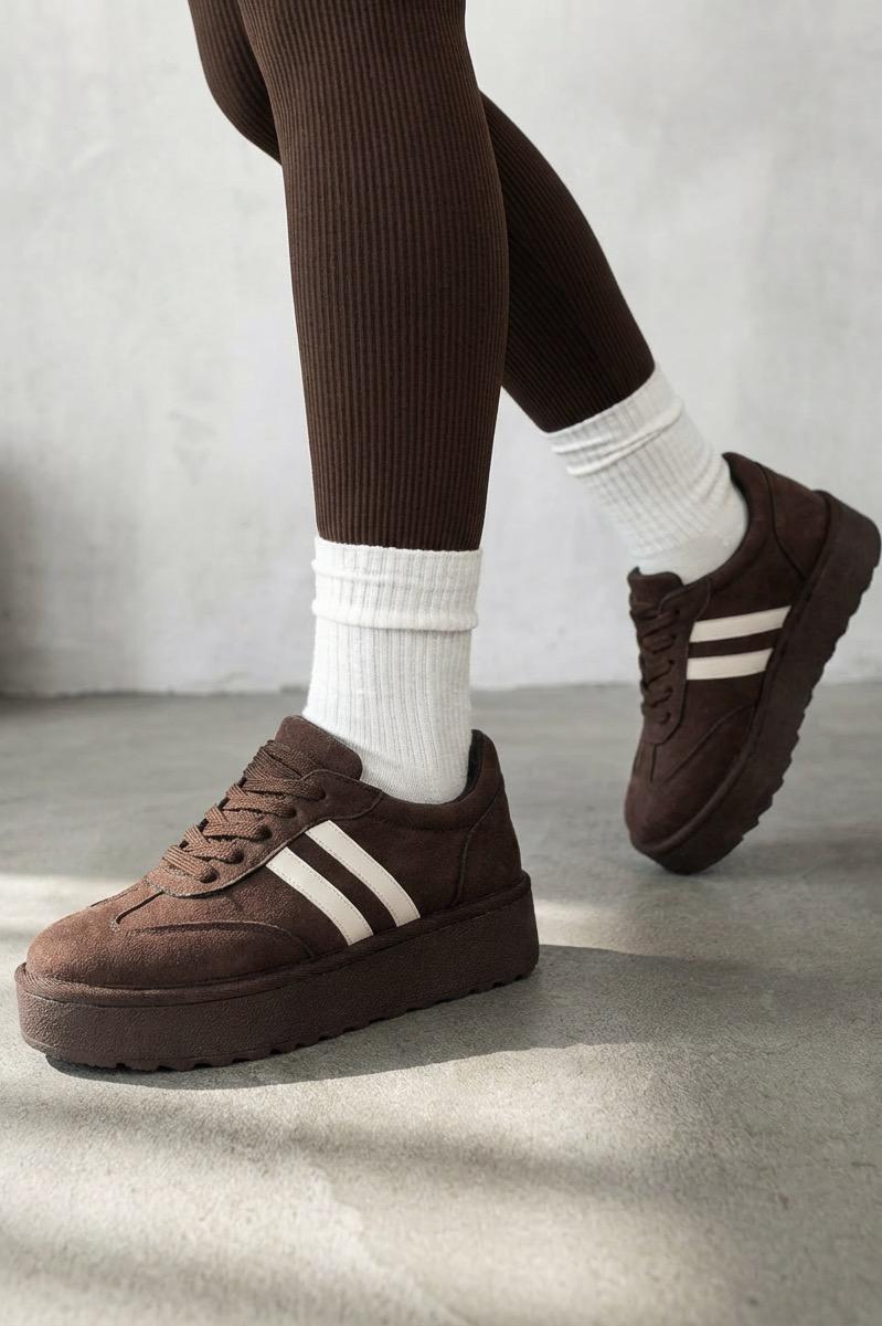 Vireo Dark Brown Suede Women's Sneakers