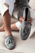 Olena Grey Suede Women's Loafers