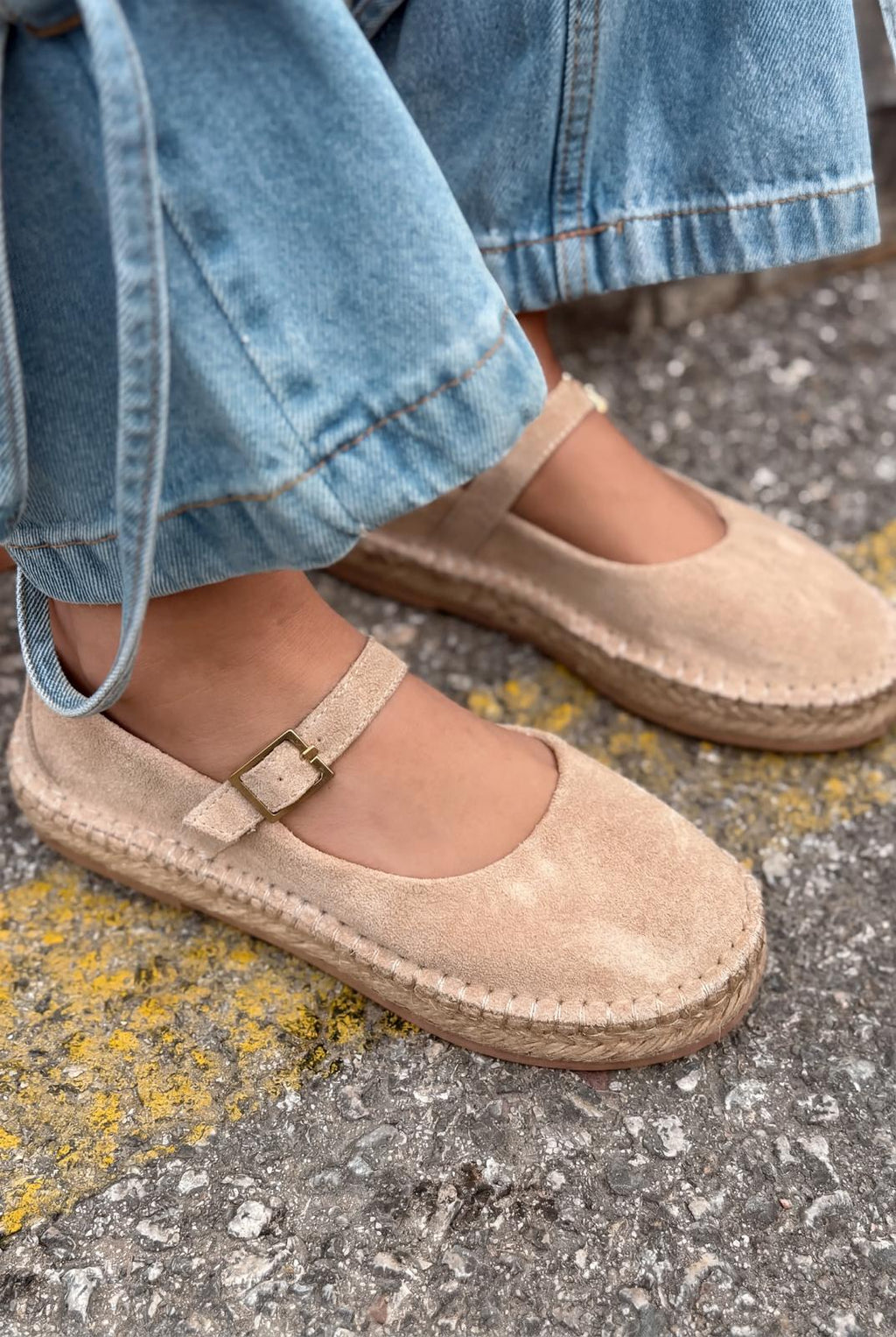 Marena Beige Genuine Suede Women's Espadrille