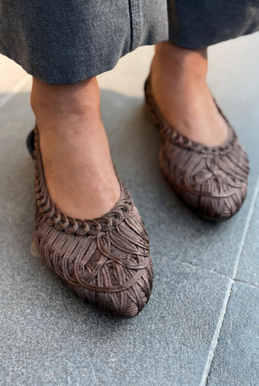 Morvik Dark Brown Faux Leather Women's Flats