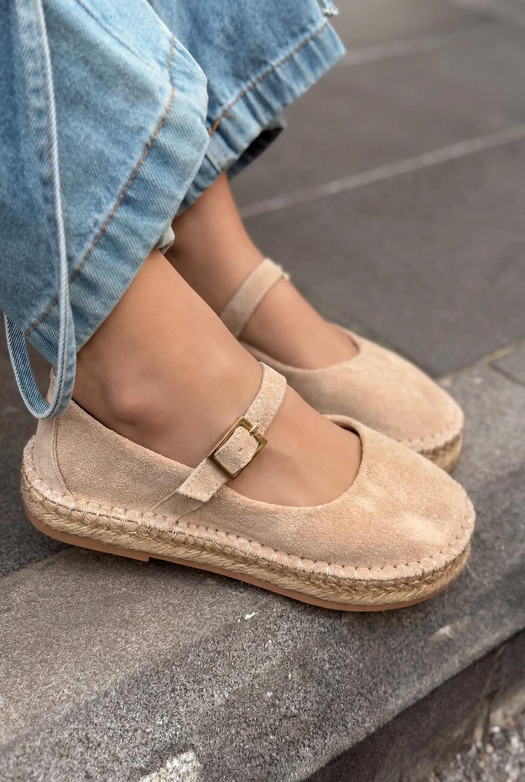 Marena Beige Genuine Suede Women's Espadrille