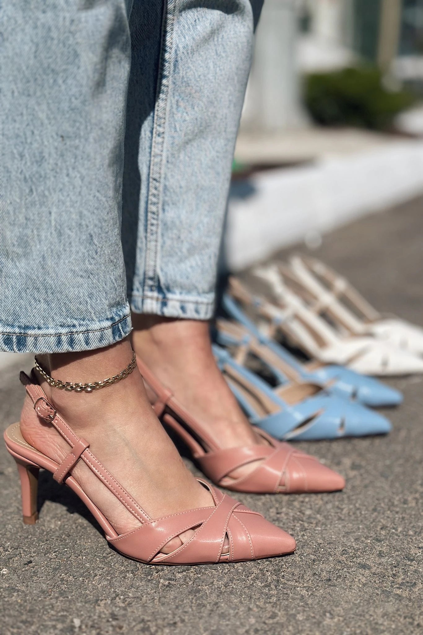 Peraps Blush Faux Leather Women's Stilettos