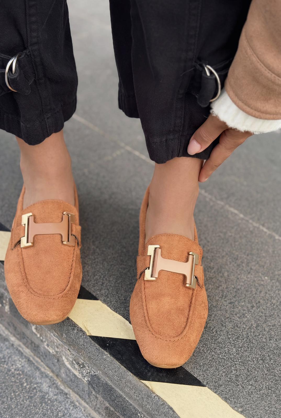Elara Tan Suede Women's Loafers
