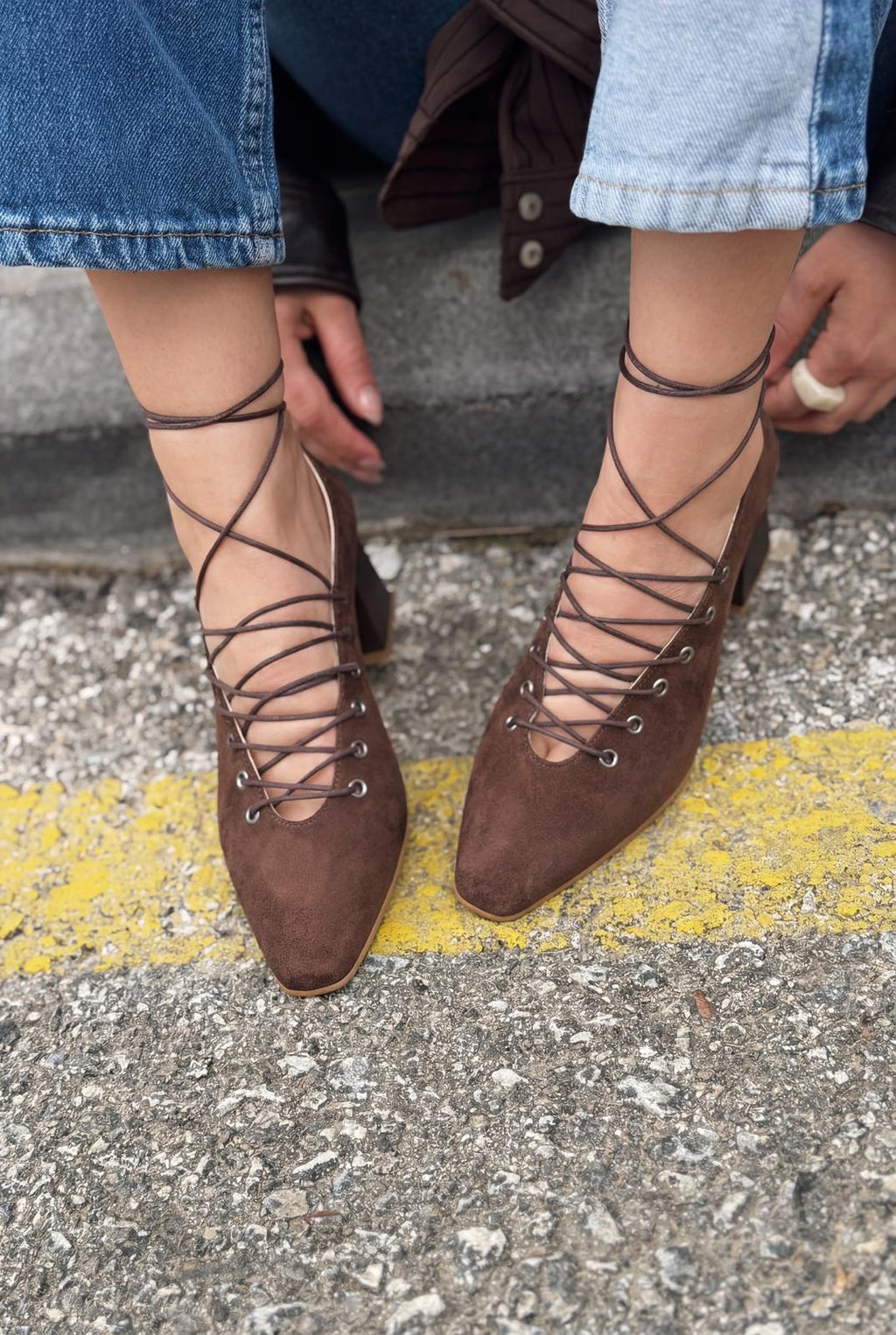 Temora Dark Brown Suede Women's Pumps