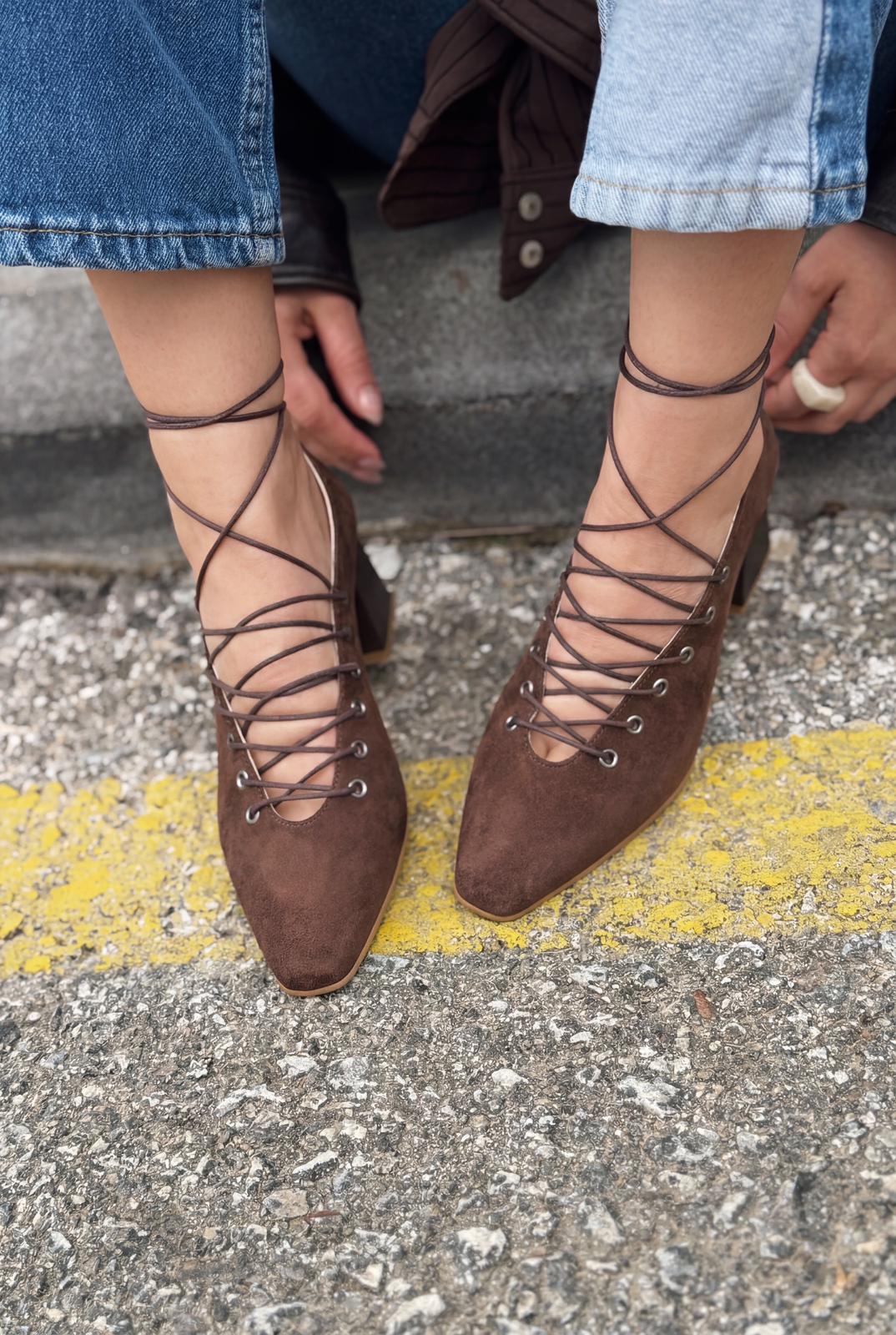 Temora Dark Brown Suede Women's Pumps