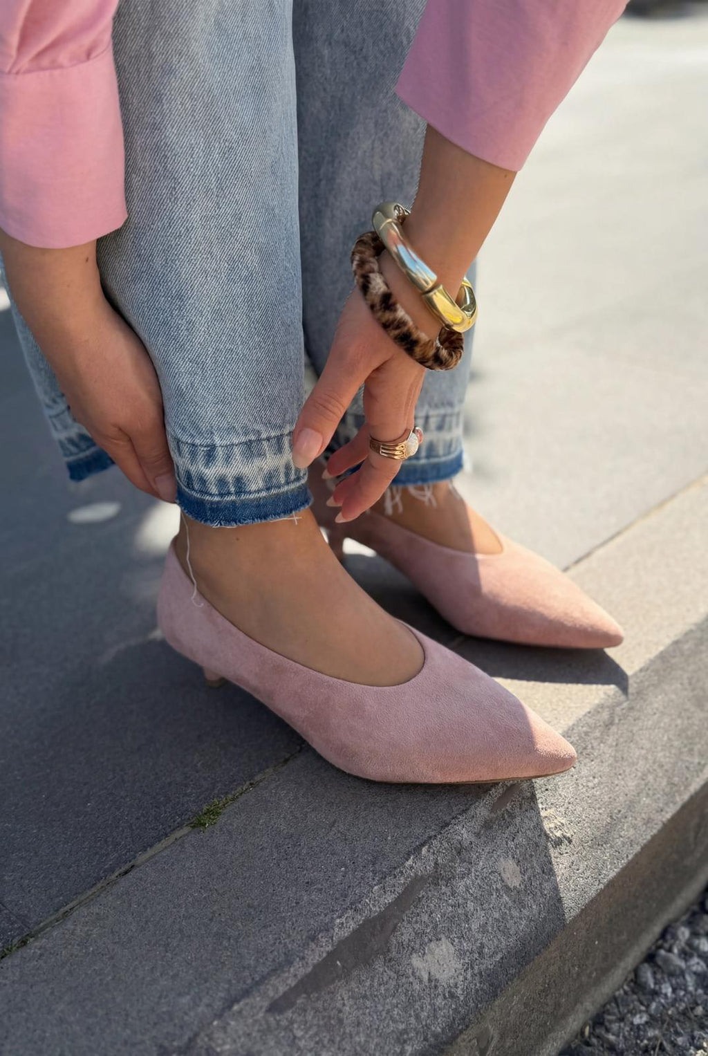 Seranis Powder Suede Genuine Leather Stiletto