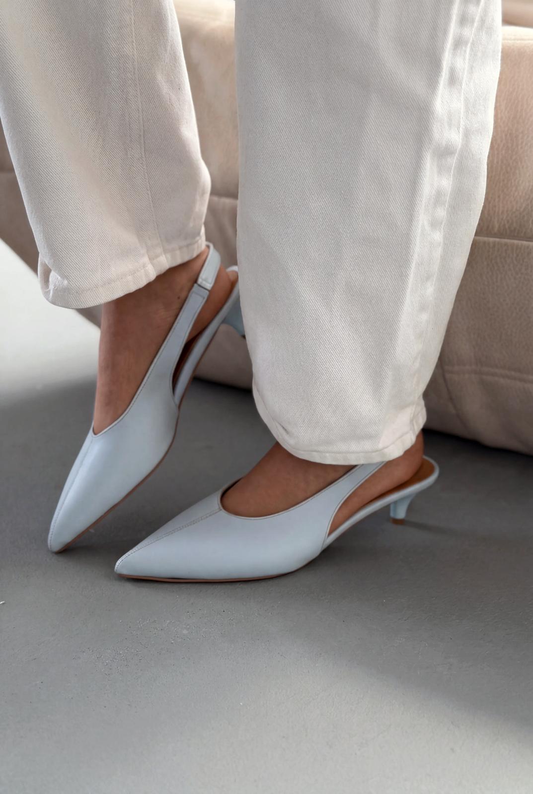 Selor Baby Blue Genuine Leather Faux Leather Women's Stilettos