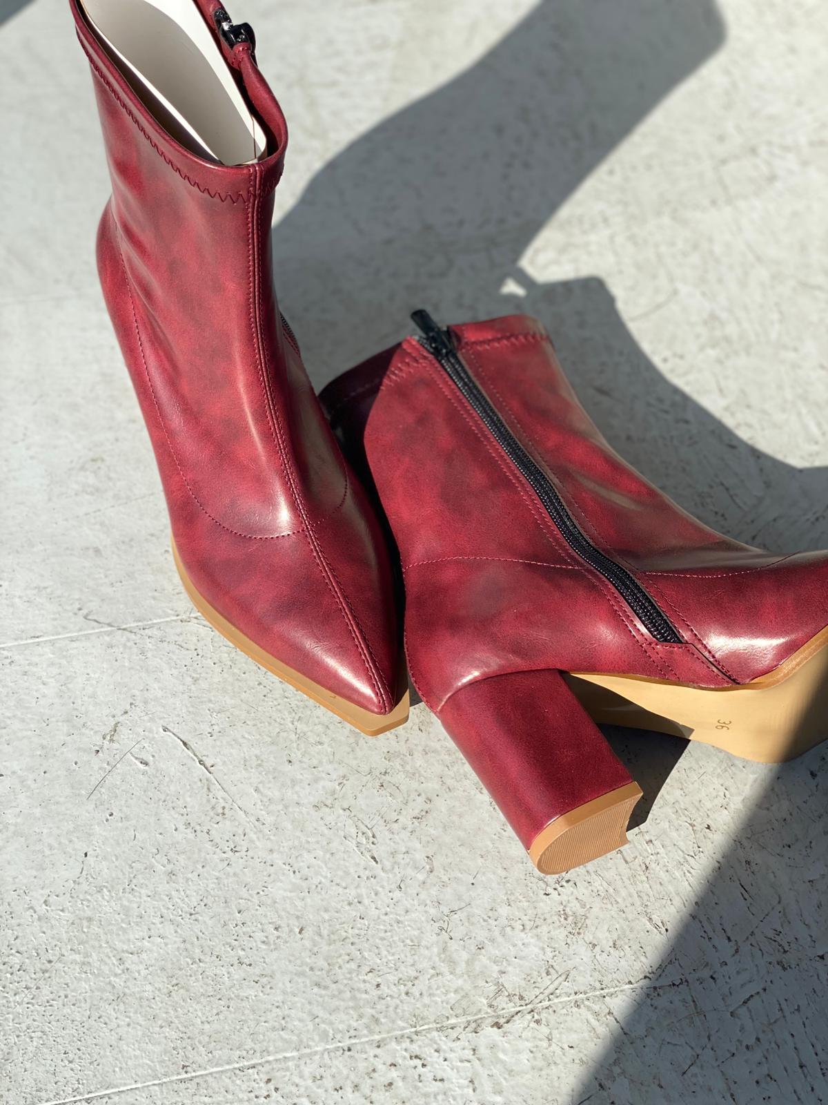 Selvora Bordeaux Faux Leather Women's Boots