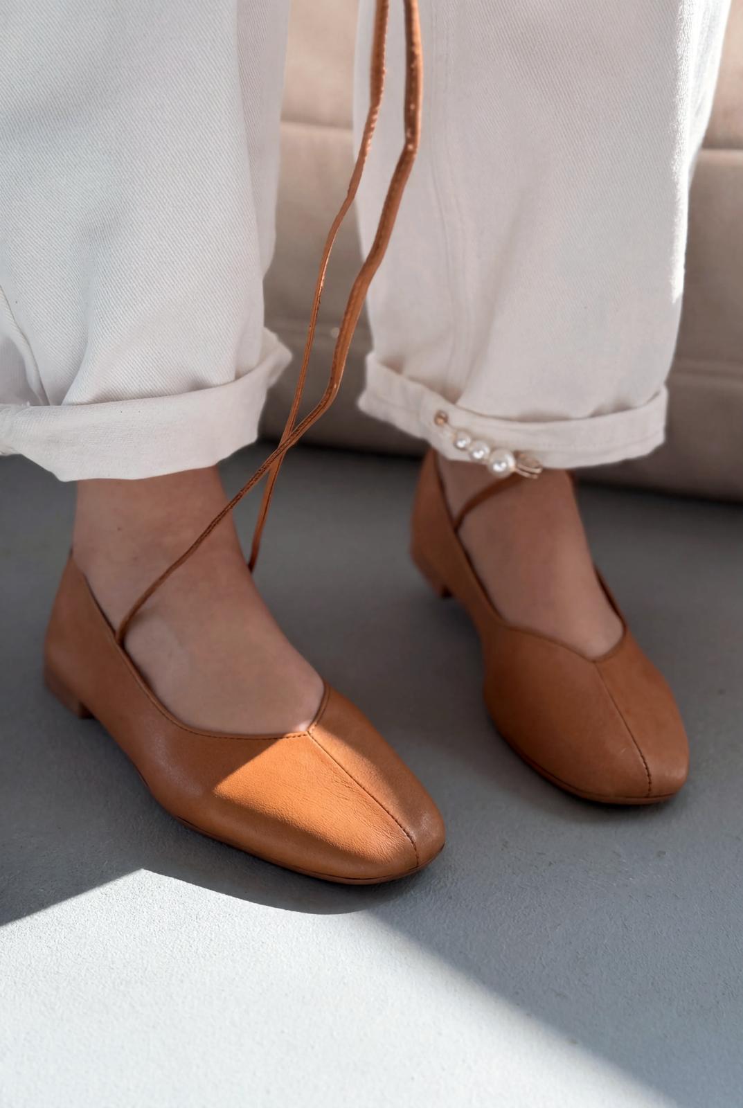 Morven Genuine Leather Tan Women's Flats