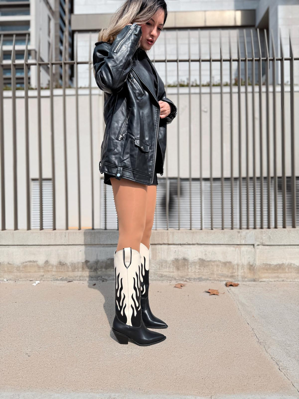 Uldra Black Faux Leather Women's Cowboy Boots