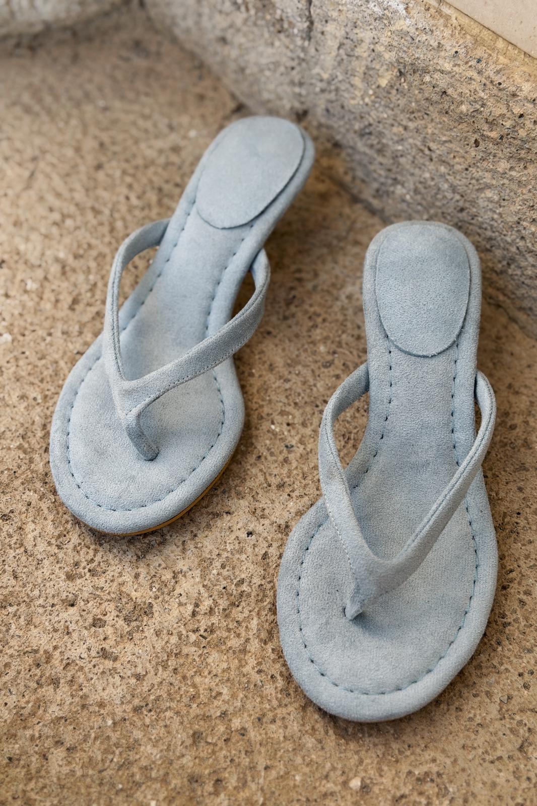 Arlene Baby Blue Suede Toe Ring Pumps