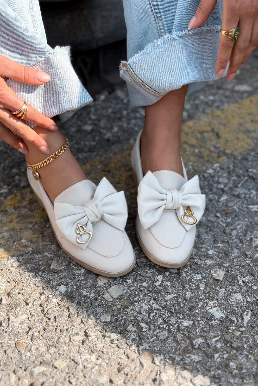 Norrada Beige Satin Women's Loafers