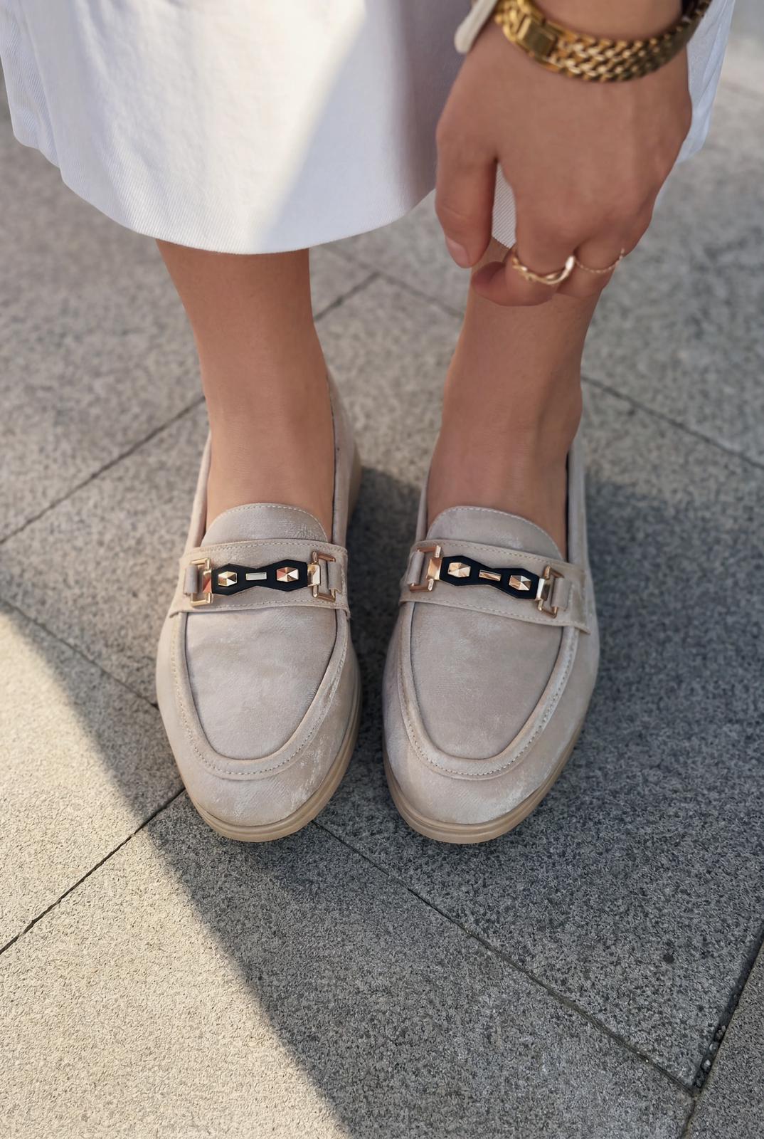 Toler Beige Satin Women's Loafers