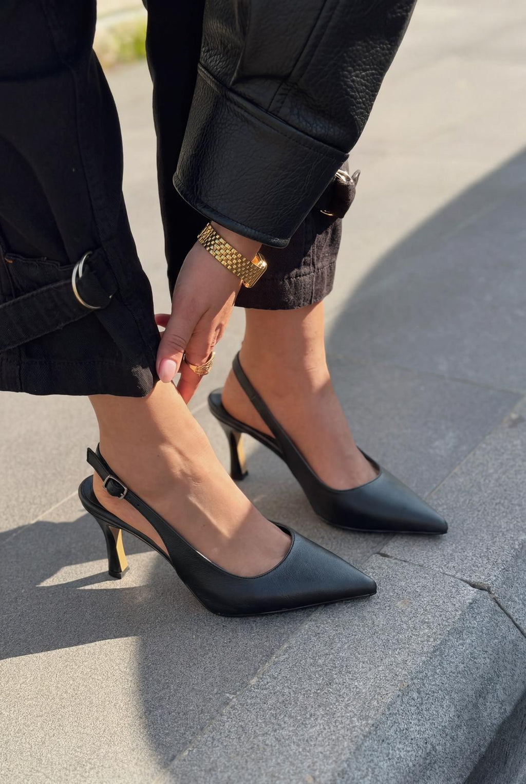Alvessa Black Faux Leather Women's Stilettos