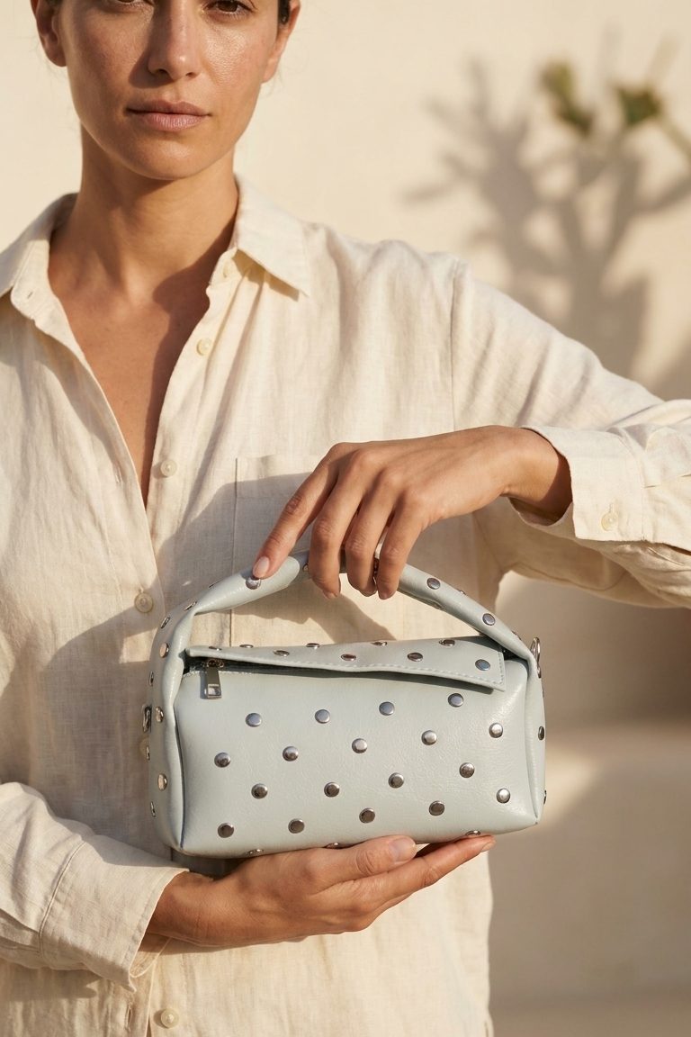 Morten Baby Blue Faux Leather Women's Crossbody Bag